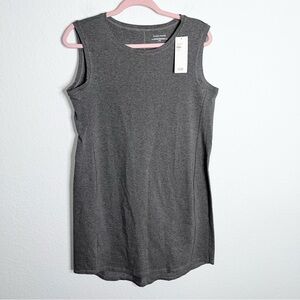 Eileen Fisher Dress Women’s Medium Organic Cotton Stretch Jersey Gray Sleeveless